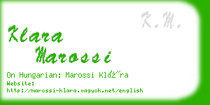 klara marossi business card